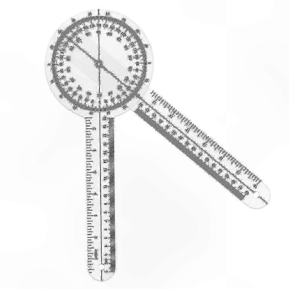 Transparent 360 Degree Spinal Goniometer, 12 Inch Measurement Tool for Accurate Angles