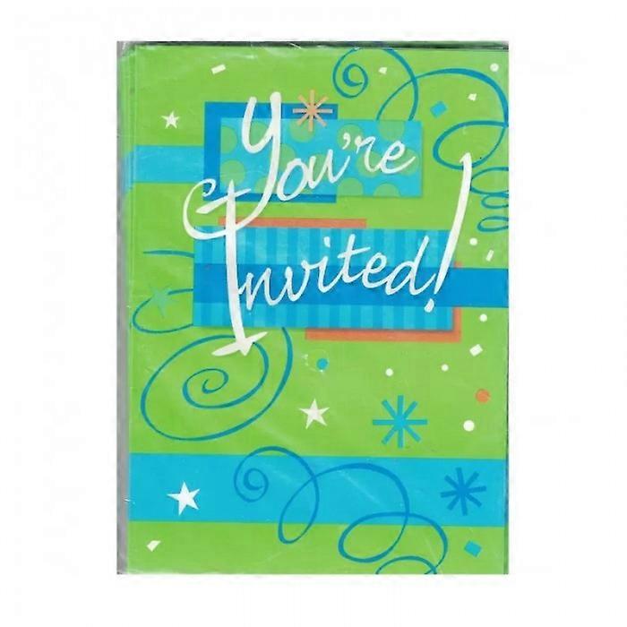 Unique Party Bright Birthday Invitations (Pack of 8)