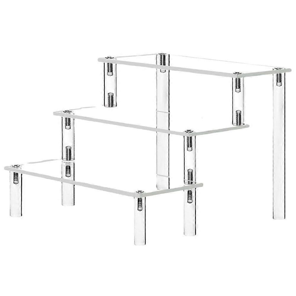 Acrylic shelf set, storage box, trapezoidal frame, blind box, manual display rack, three layers
