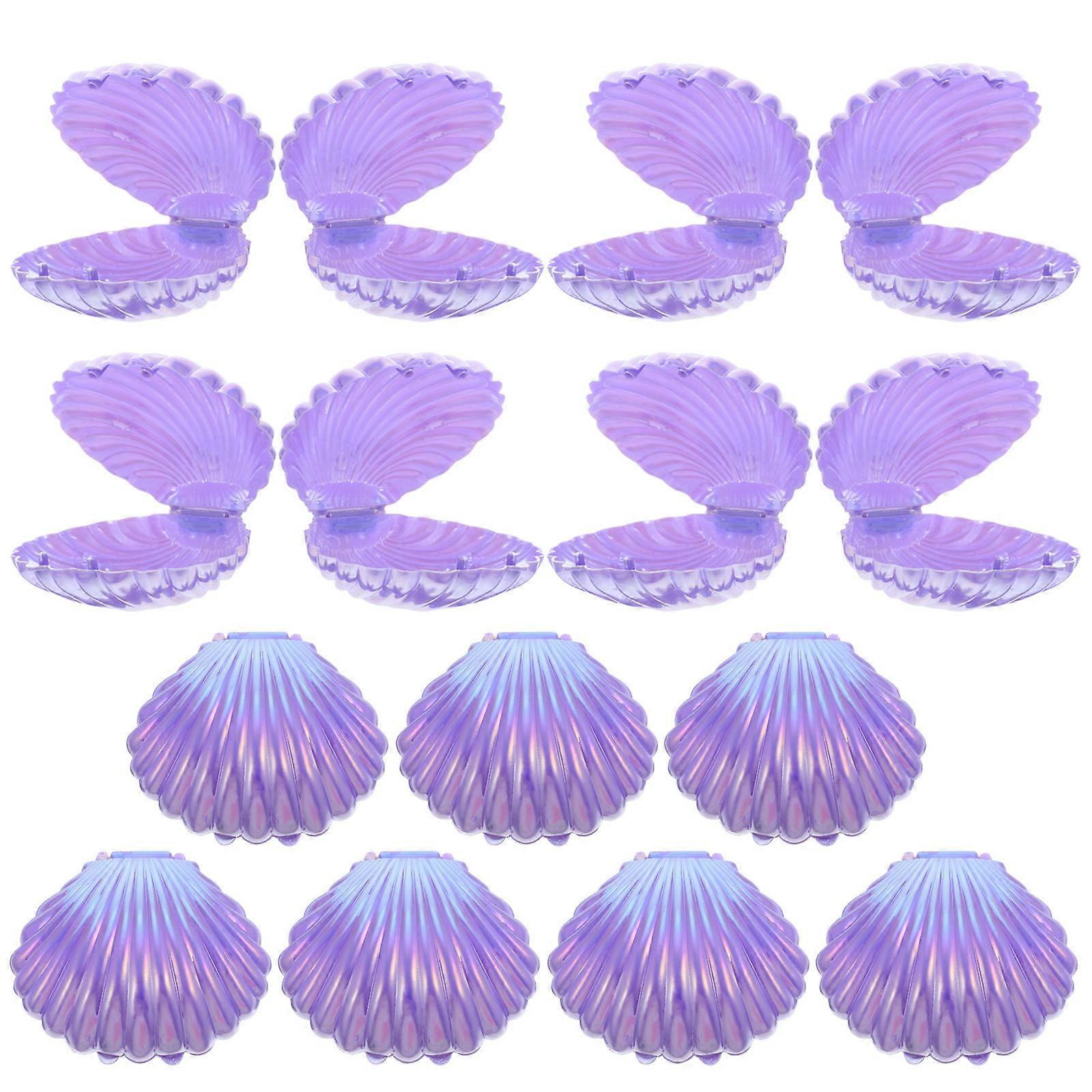 15pcs Pearlescent Shell Candy Boxes Sea Shell Storage Containers for Wedding Favors, Christmas, Banquet Treats, and Chocolate Holders