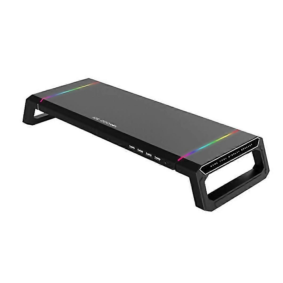 For Icecoorel 4usb Computer Monitor Stand Desktop Organizer Storage Black