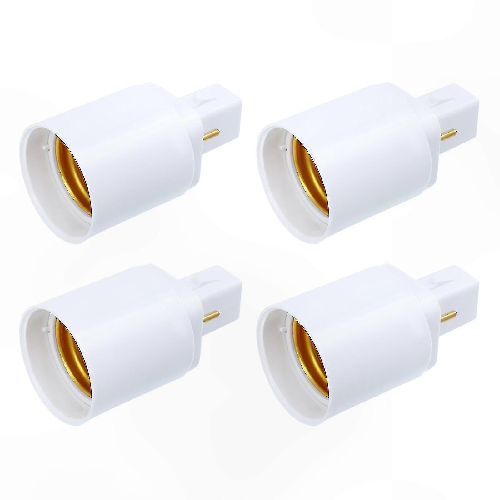 4-Pack G24d to E27 2-Pin Bulb Adapter Socket Holder for Lighting Fixtures