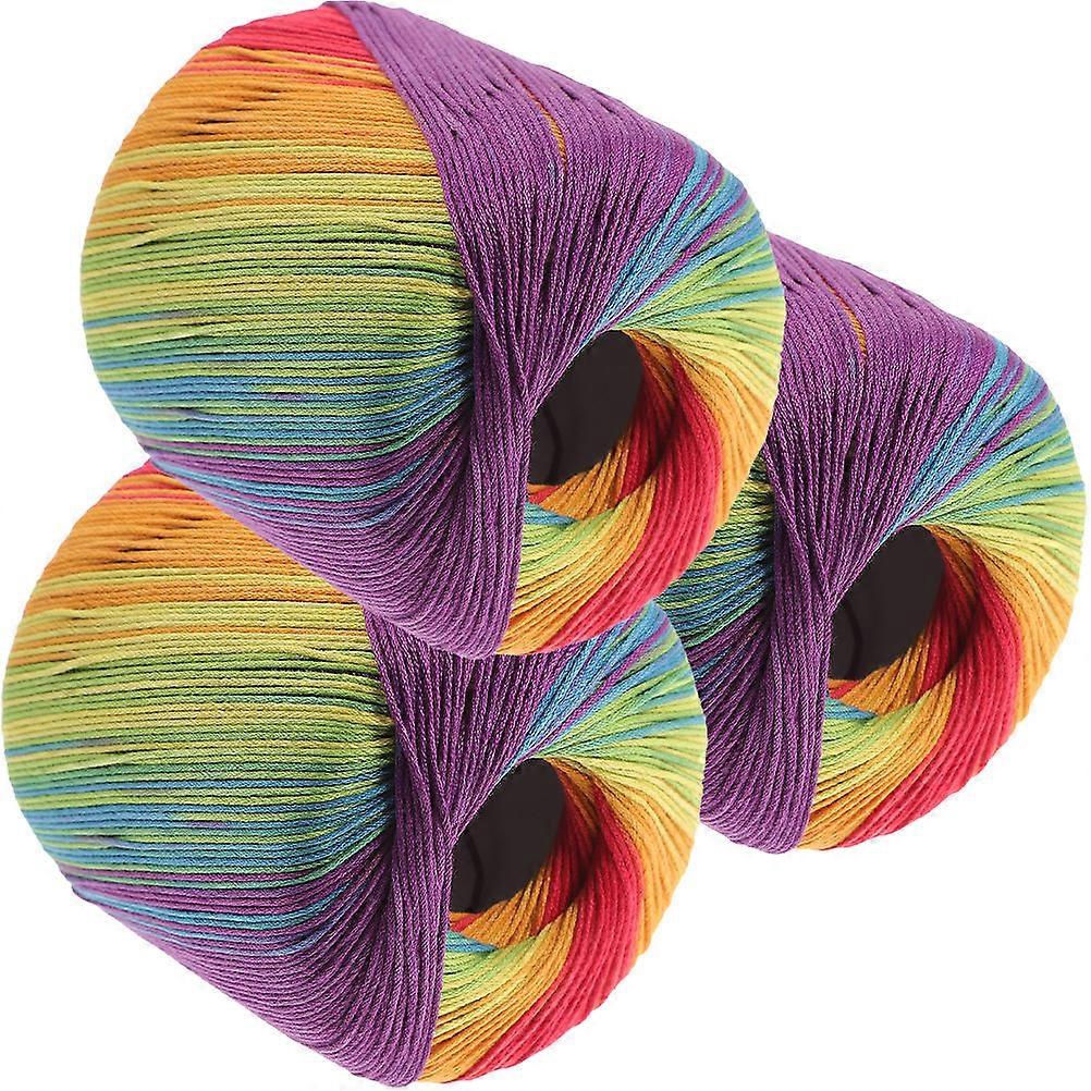Multi Cotton Yarn for Knitting Soft and Comfortable Crocheting Perfect for DIY Projects 3 Rolls
