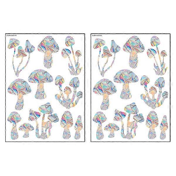 Mushroom Window Decals, Anti-Collision Decoration for Glass Doors, Prism Decals to Prevent Bird Collisions