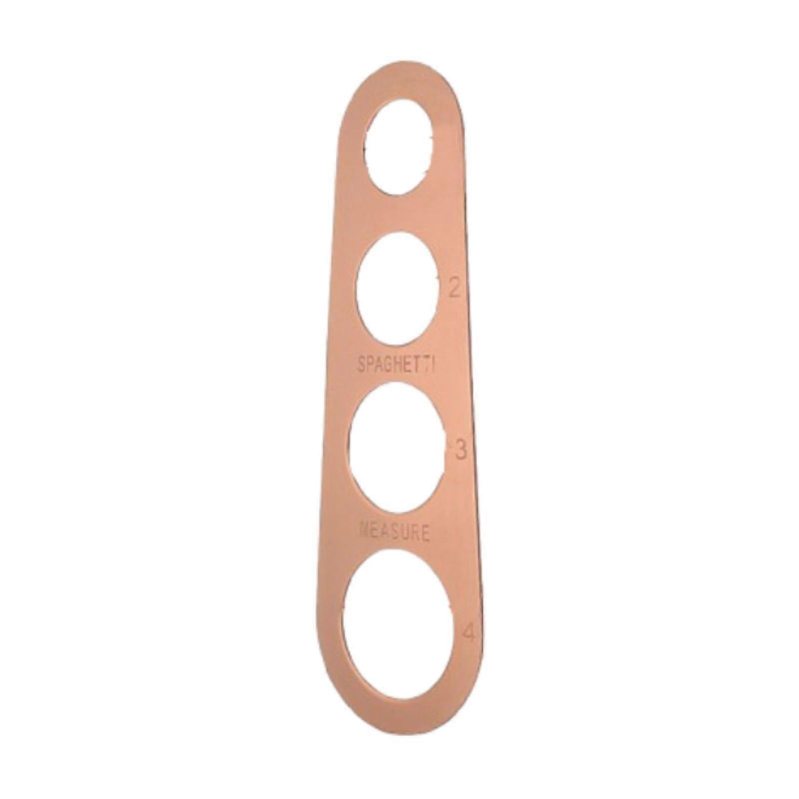 Stainless Steel Spaghetti Measurer Tool, Rose Gold Pasta Servings Ruler with 4 Holes for Cooking Noodles