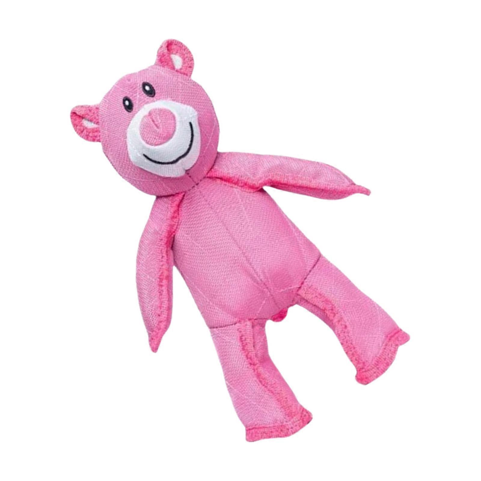 Safe Chew Resistant Sound Mighty Bear Pet Toy Fabric Building Dog Isolation Solution For Active Canines  Pink