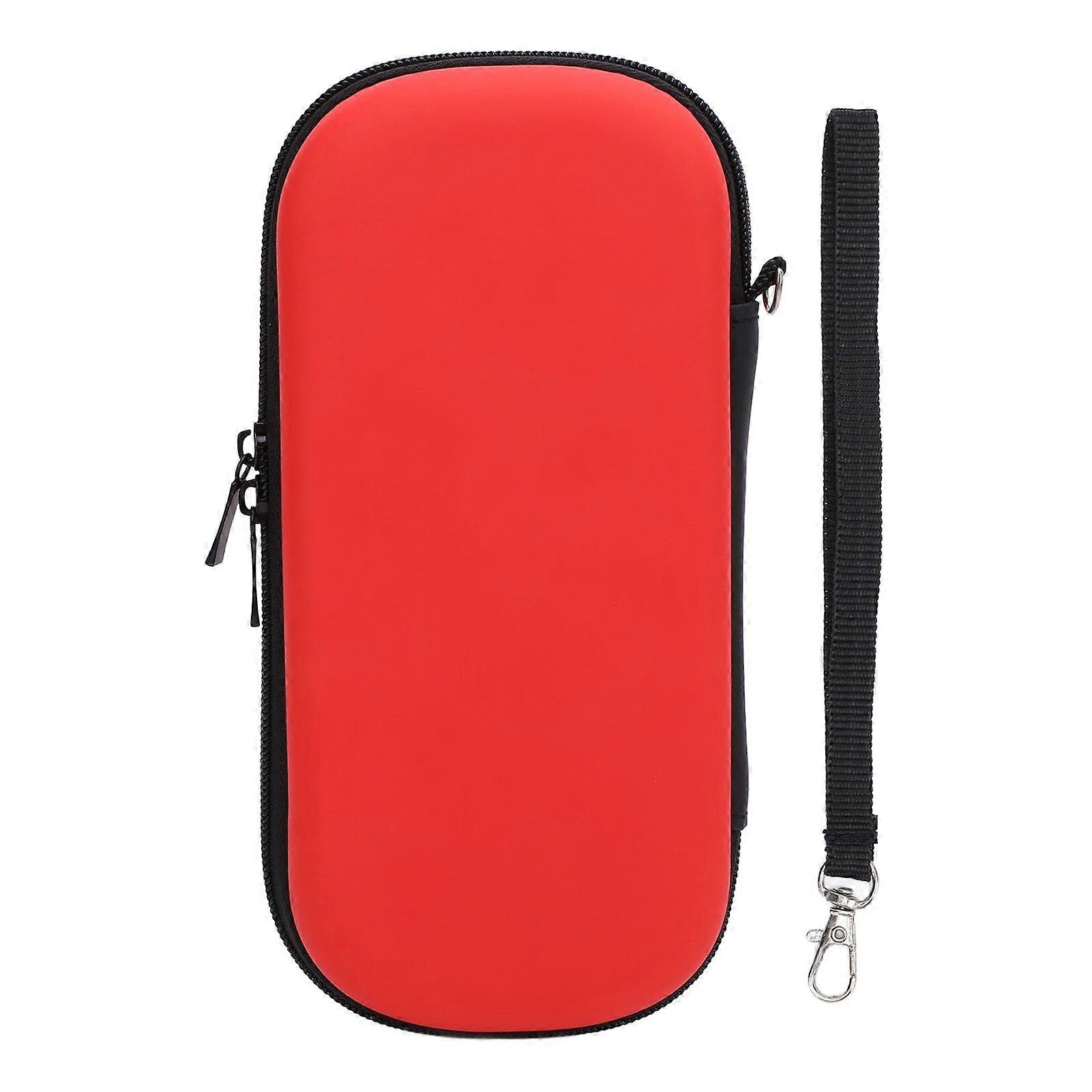 Game Console Case with Pockets Anti Scratch Water Resistant PU EVA Two Way Zipper Hard Case for PSP 3000 Game Console Accessories Red