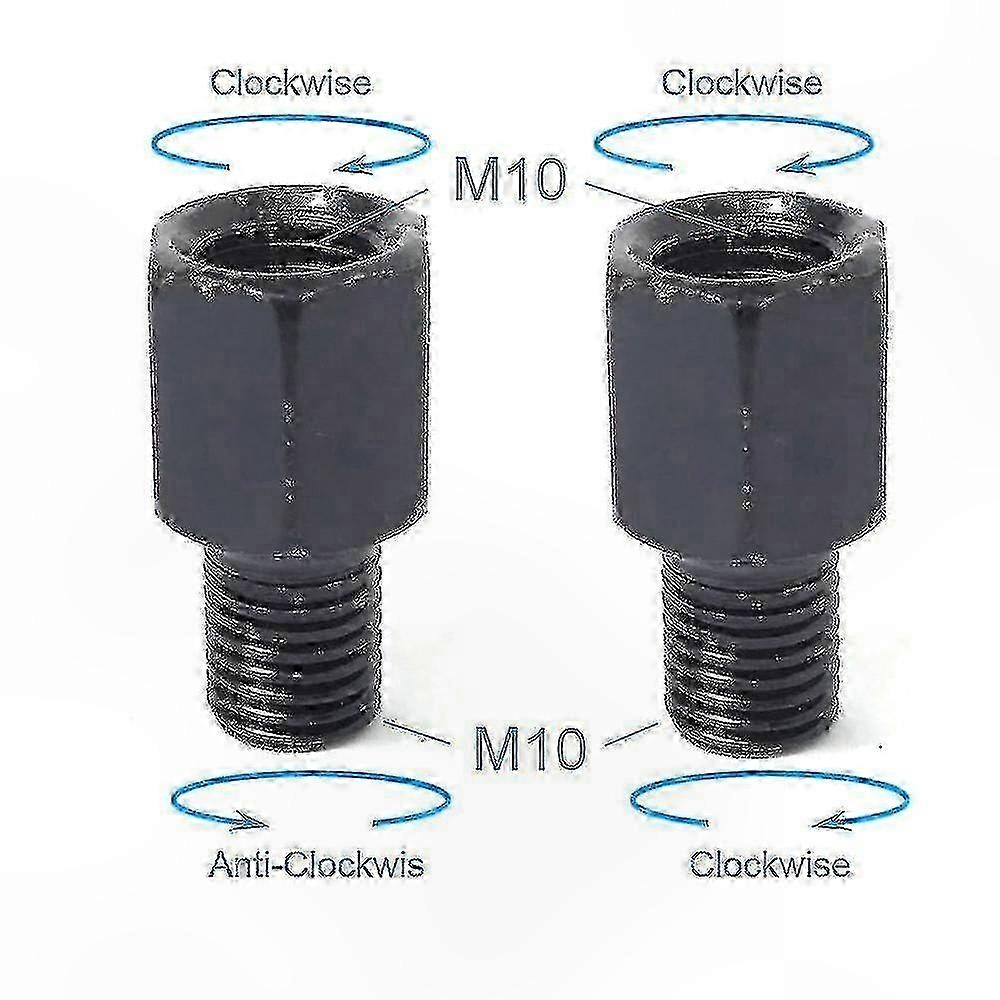 Universal Motorcycle Mirror Adapters - Black Rearview Mirrors with Right & Left Thread for Bikes