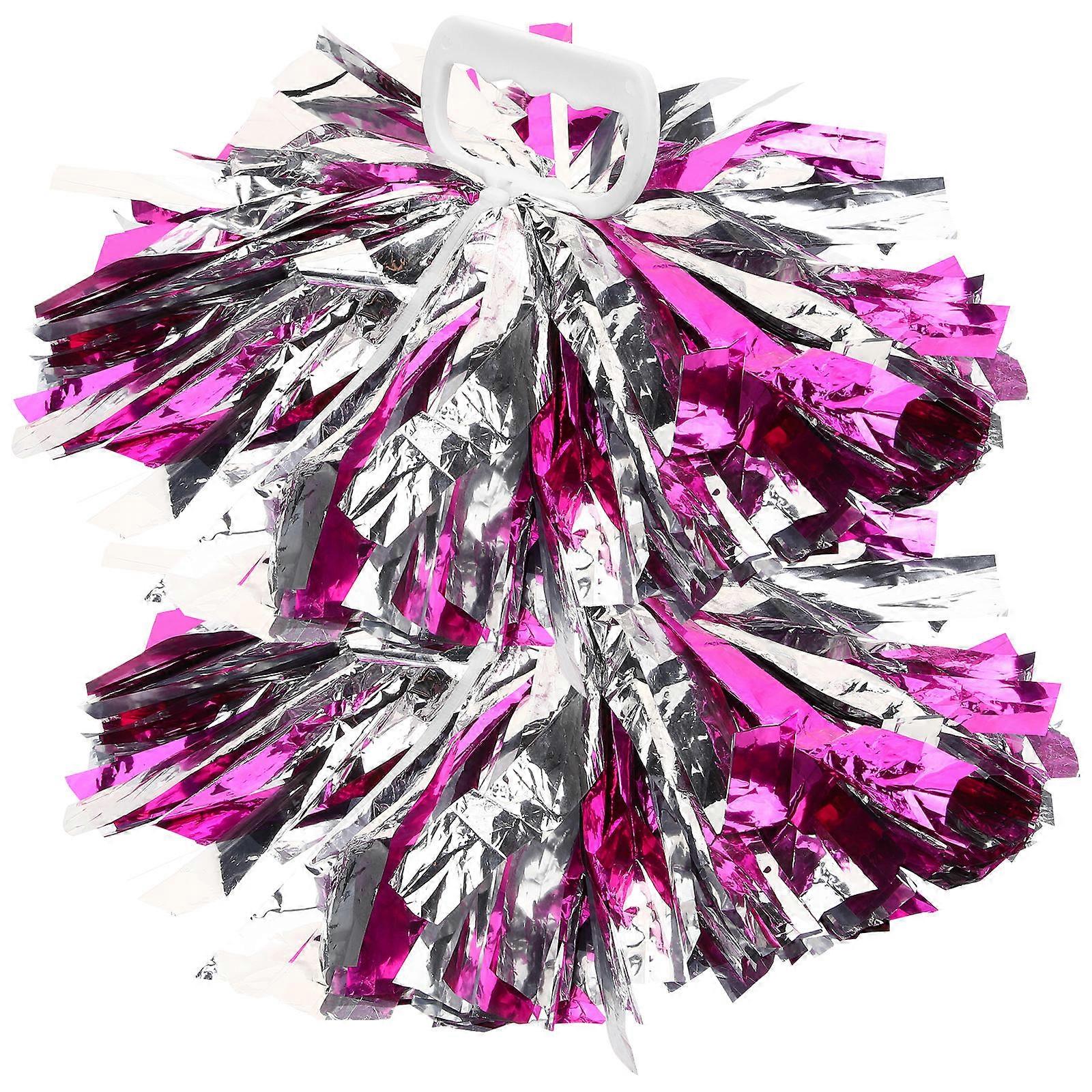 Metallic Cheerleader Hand Foils Pompoms Lightweight PE Material Bright Colors for Sports Events Dance Gymnastics Cheers