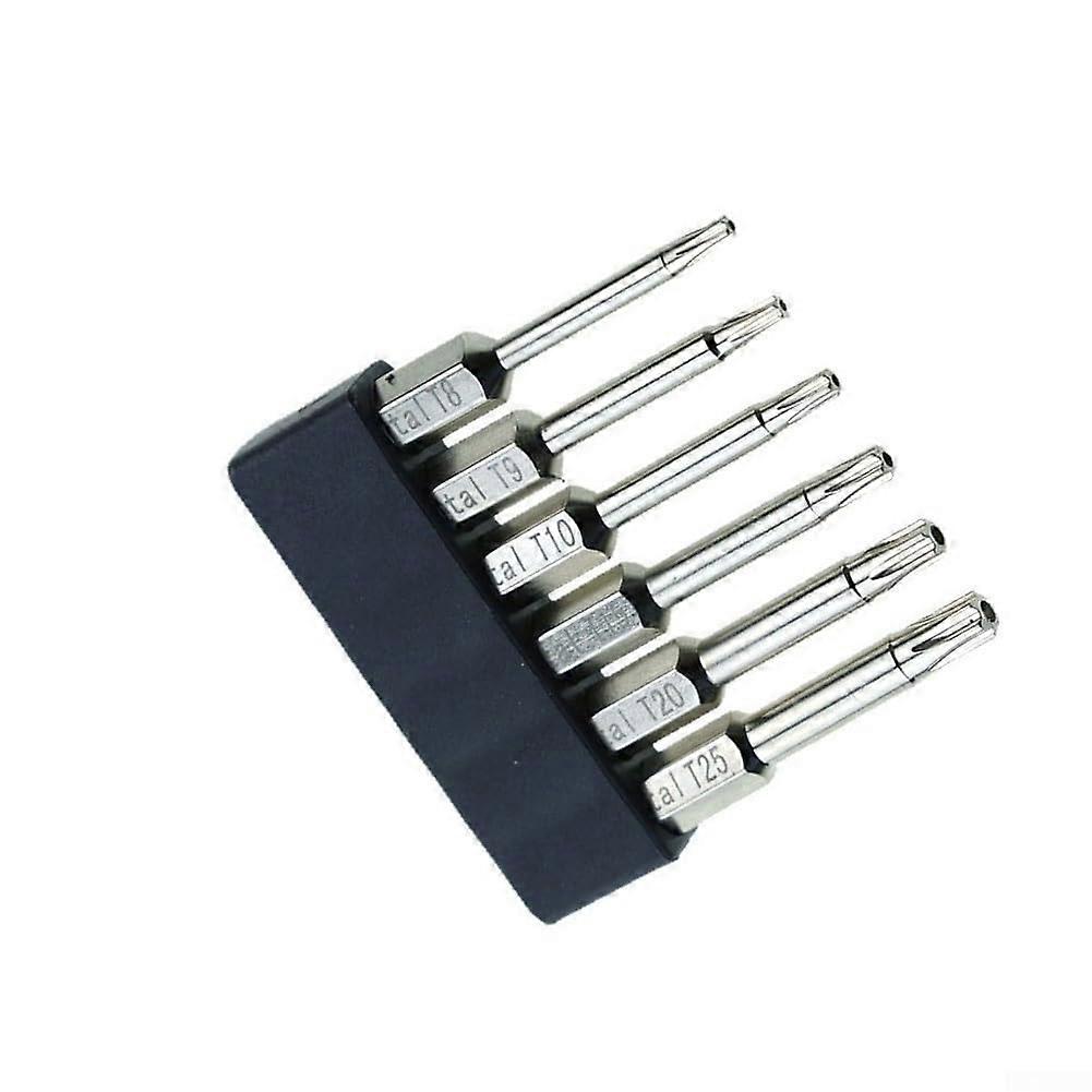 6 Piece Hexagonal Screwdriver Bit Set Alloy Steel Material Plum Blossom Design For Electric And Manual Screwdrivers