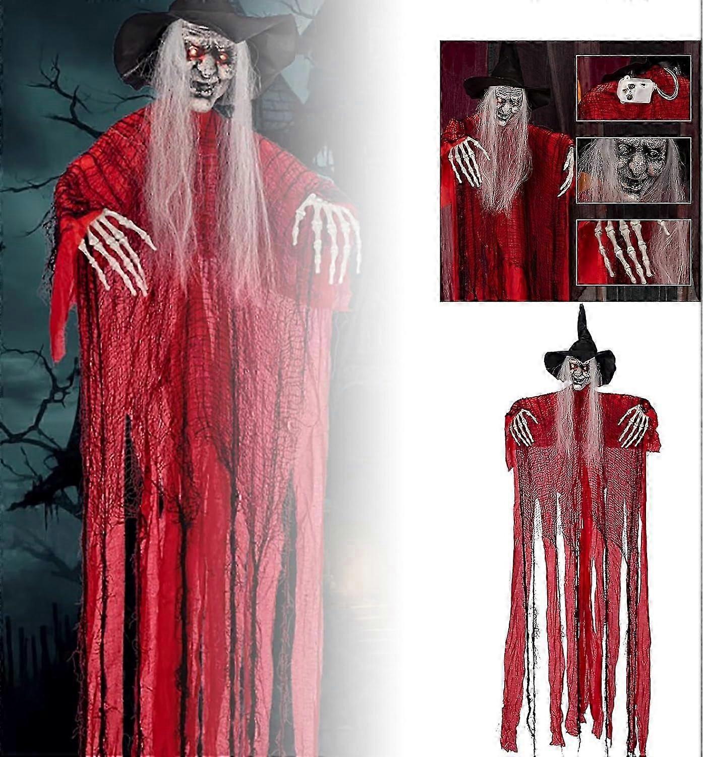 Halloween Light Up Witch Decoration, Animated Talking & Sound Activated Decor  cs