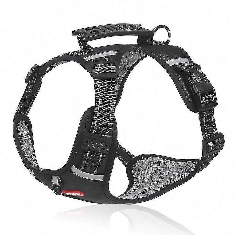 DUOMM HT-524 Harnais réfléchissant respirant pour chien avec poignée de commande, gilet de sécurité pour chiots - Jaune