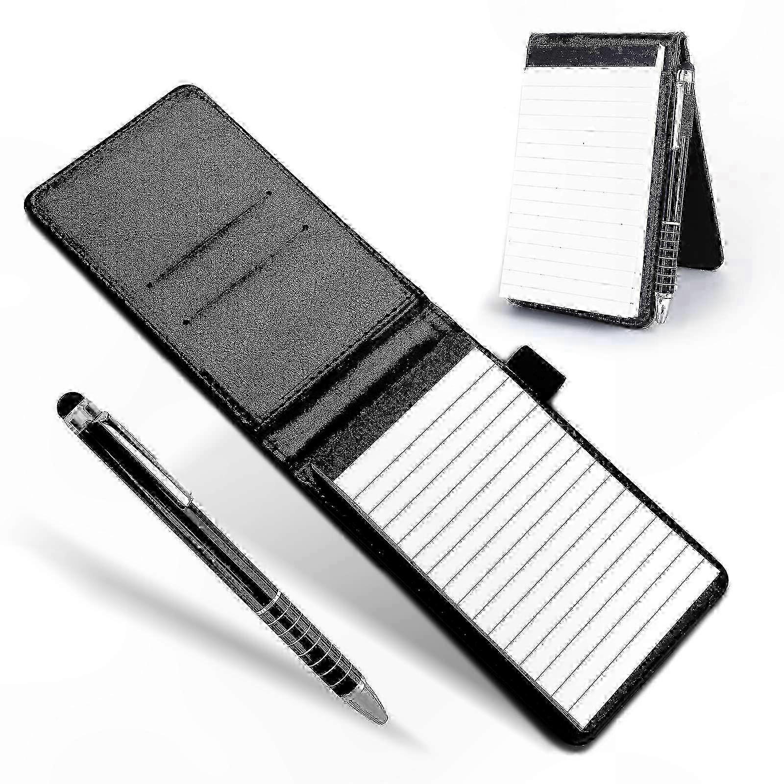 Compact Leather Notepad and Pen Case - Ideal for Work, Study, and Dining Environments
