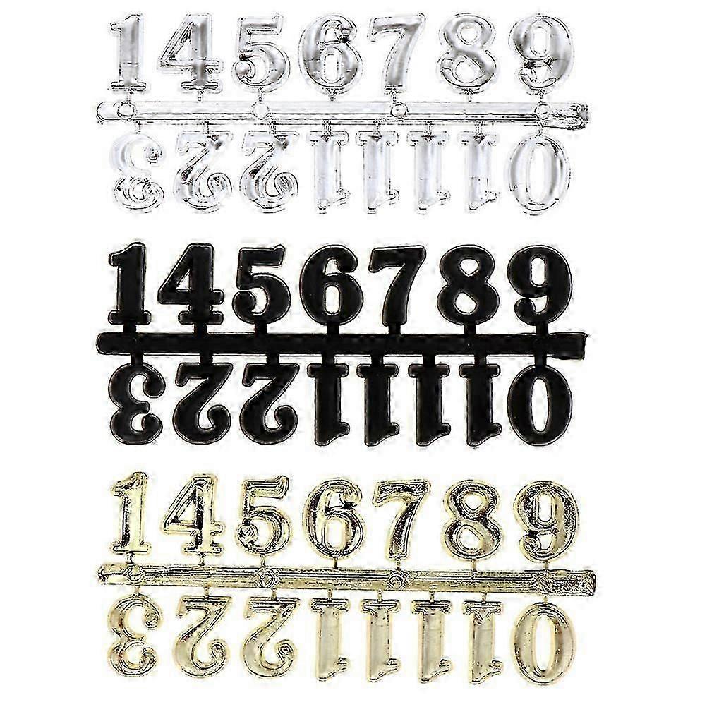 3-Pack Replacement Clock Numerals for Wall and Digital Clocks, Easy-to-Read Numbers for Home and Office Use