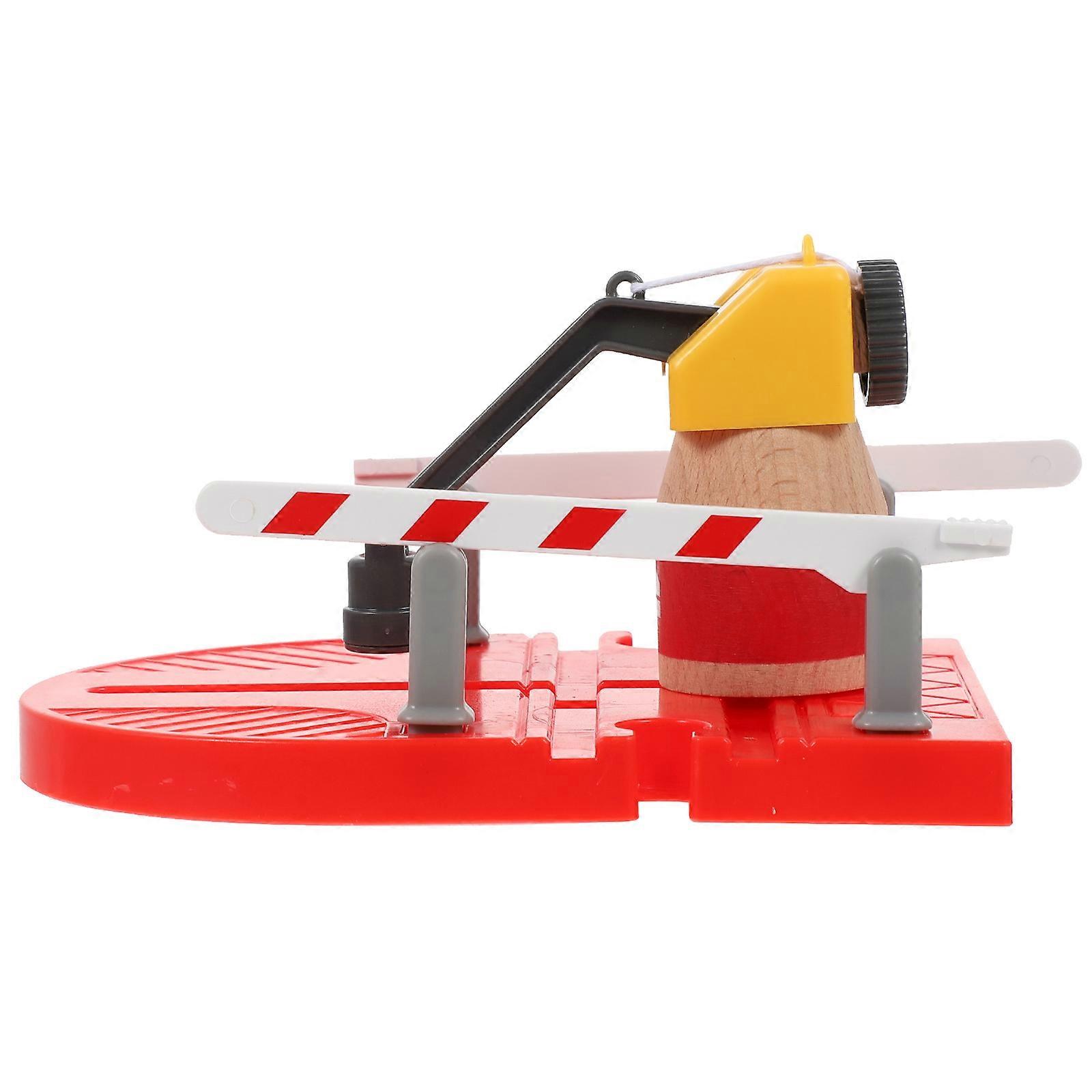 Children Crane Toy Model for Playing 4Pcs Red Plastic Wood Train Cranes