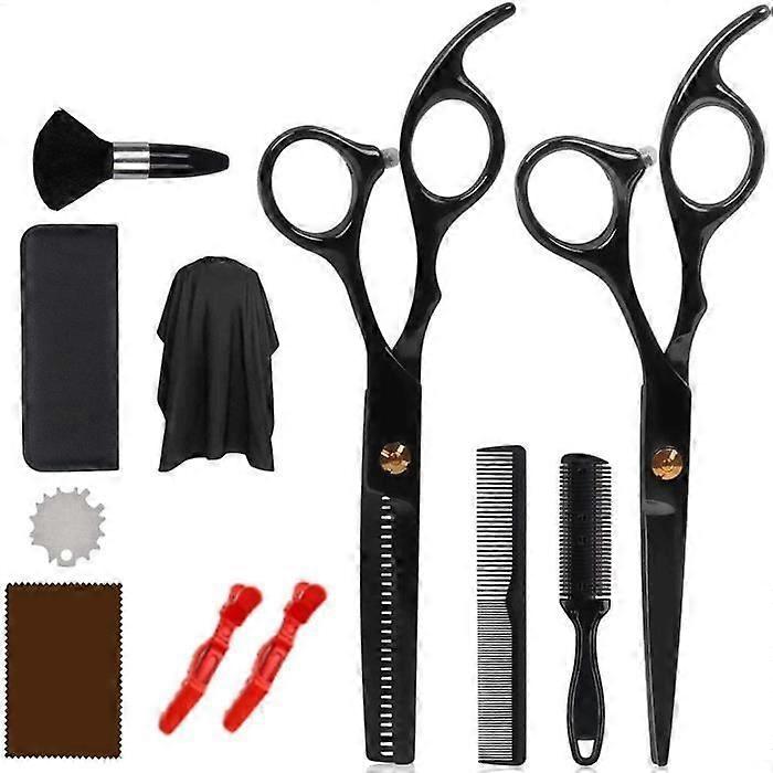 Hairdressing Set - INF - 11 pieces - Scissors, combs, clips - For all hair types - Mixed