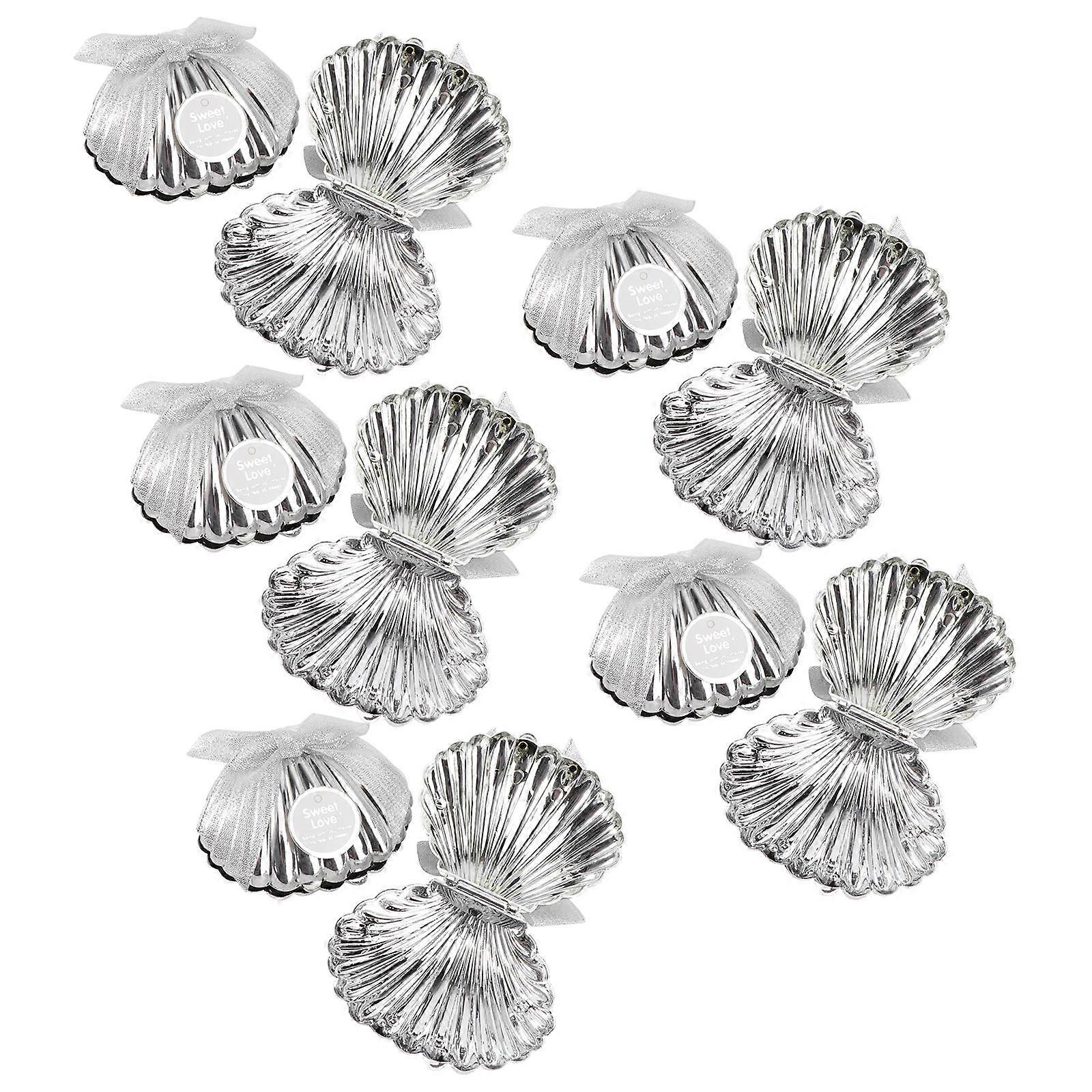 Gift Container Delicate Candy Box for Storage Use 10Pcs Silver