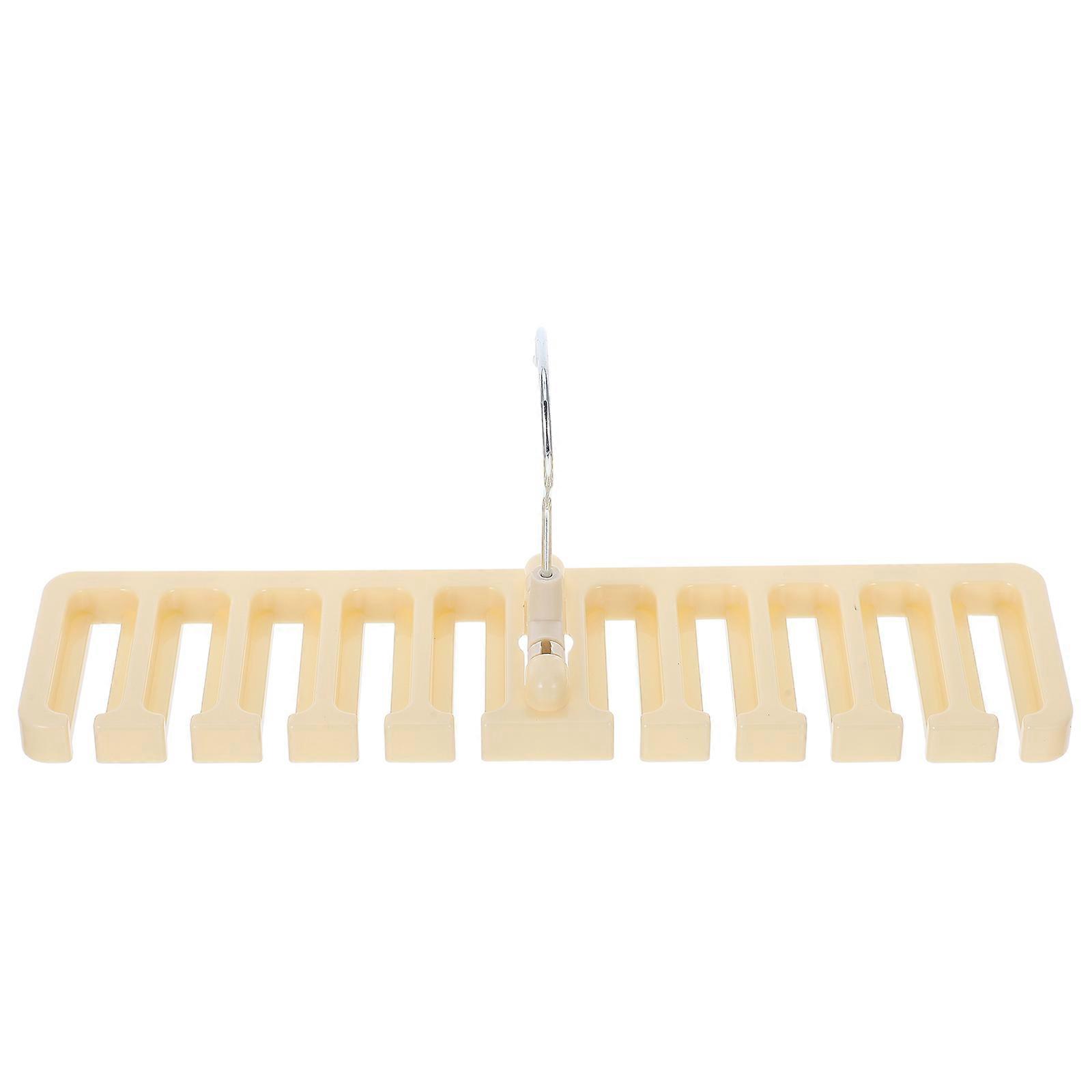 Space-Saving Belt Organizer Tie Rack with 8Pcs Plastic Hooks for Wardrobe