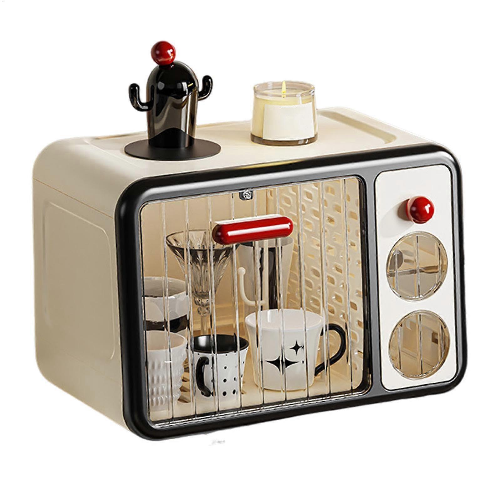 Baby Bottle Storage Boxes Foldable Bottle Holder Pull Out Tray Dustproof Kitchen Cabinet Organizer Drying Rack Black