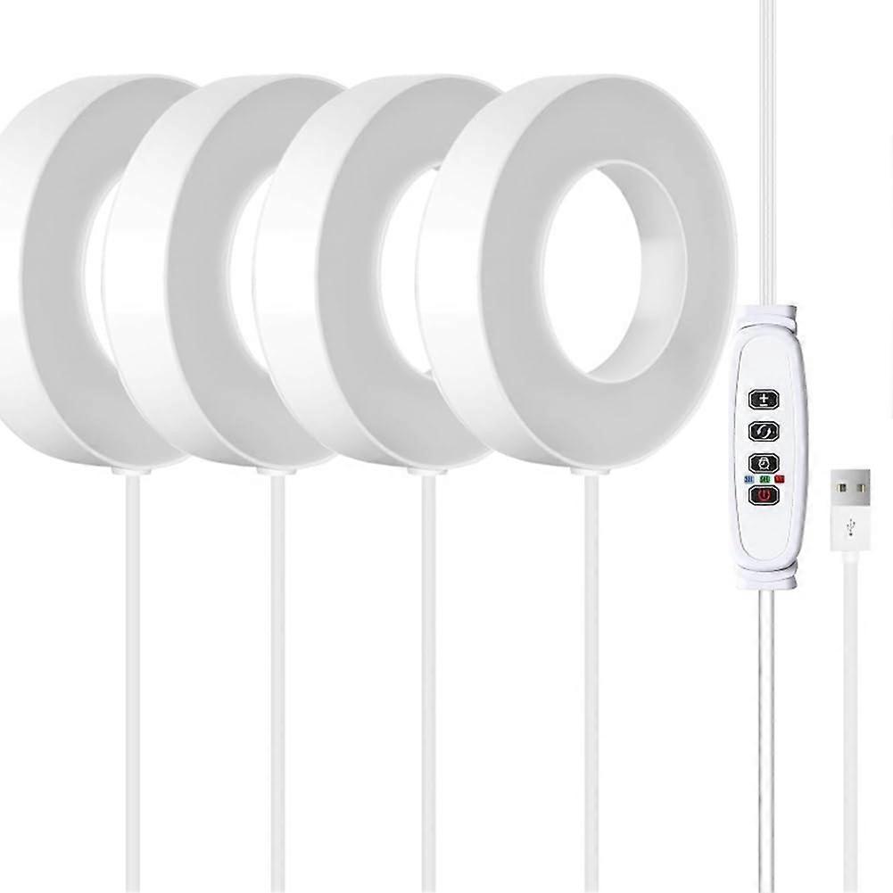 Led Plant Growth Lights Auto On/Off Timer Full Spectrum 4 Pack Grow Lamp Ceiling And Under Cabinet Yellow And White