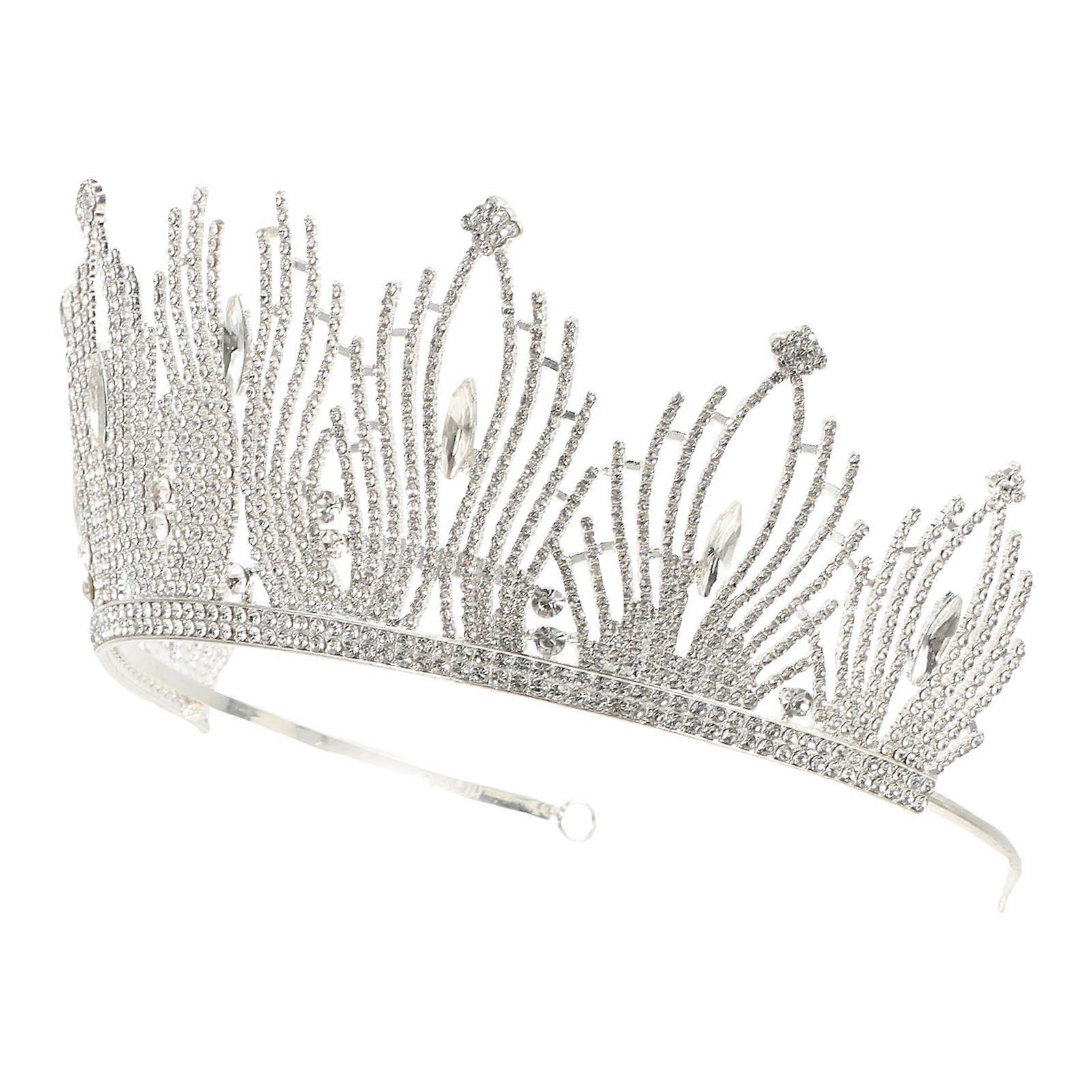 5Pcs Crown Shape Bridal Tiara Accessory For Women Ideal For Performances And Photo Shoots With Sparkling Rhinestones