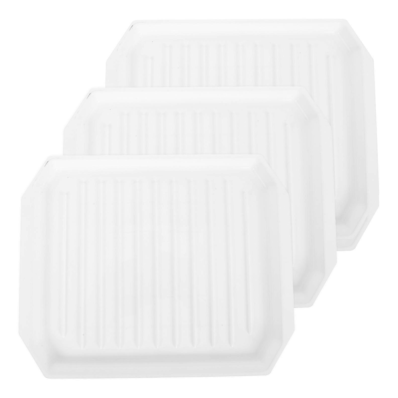 Oven Baking Pan Microwave Baking Rack for Home Kitchen White Pp Material for Baking 3Pcs