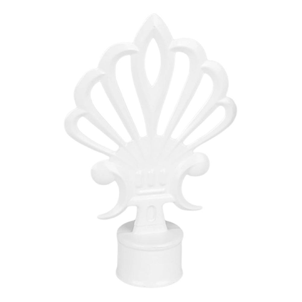 White Curtain Rod Finials Metal Replacement for Secure Fit 5Pcs Set