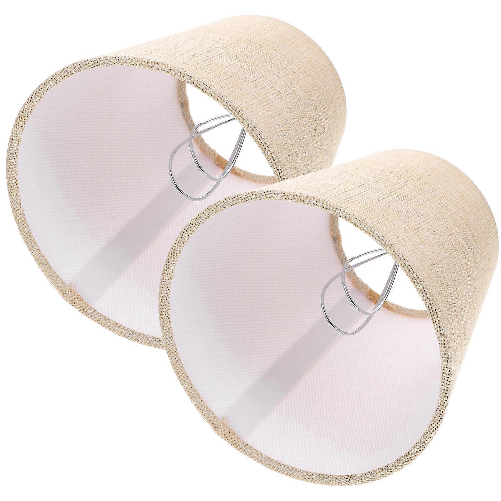 Elegant and Simple Fabric Lampshade for Table Lamps Ivory Color 14.00X13.00X9.00CM Light Diffusion 2Pack