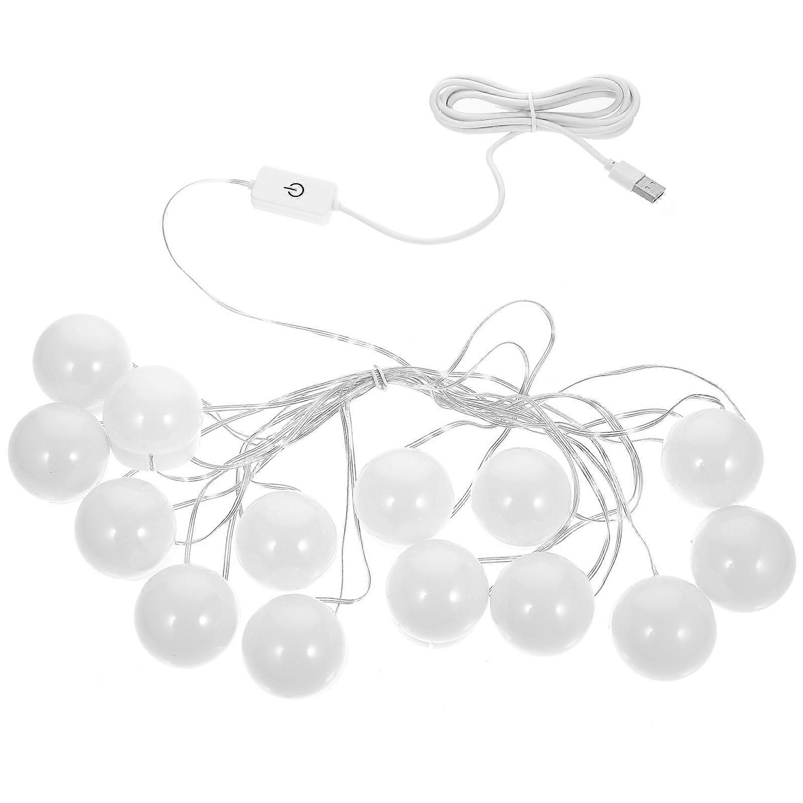 LED Lighted Vanity Table Lamp for Makeup Room Dressing Table USB Power Supply White Plastic 1Set