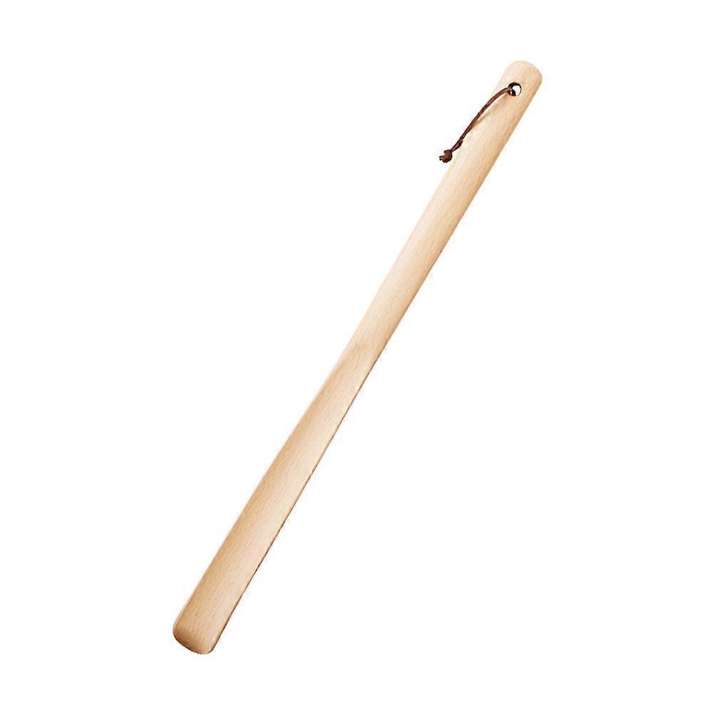 Wood Shoehorn Shoes Lifting Device Elderly Friendly Long Handle Design Home Use 1Set