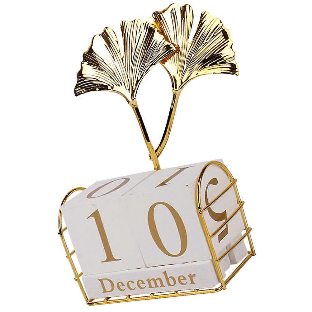 Rustic Block Calendar Desk Calendar for Office Use 2Pcs Desktop Ornament