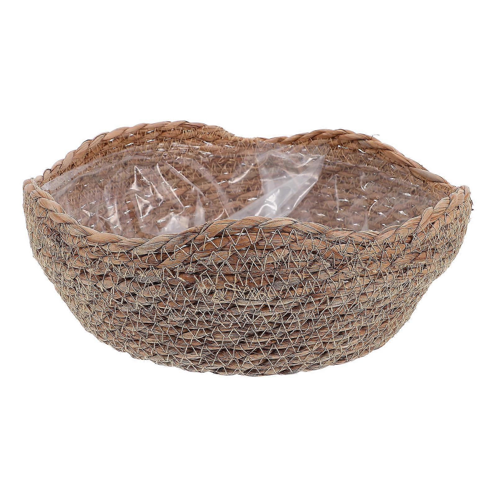 Decorative Storage Container Woven Flower Basket For Garden Balcony Rustic Style Hand-Made Design Safe 1Pack