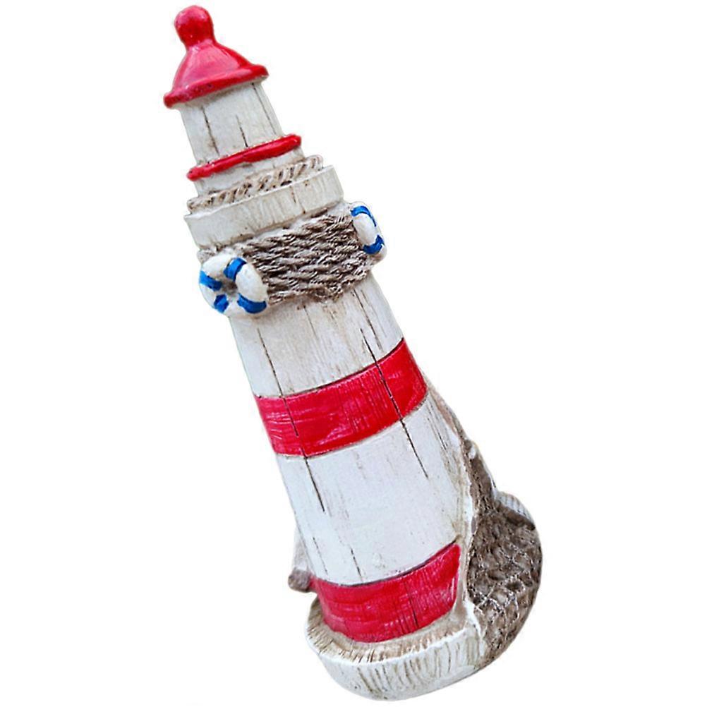 Nautical Red Lighthouse Ornament for Decoration 3Pcs Rustic Beach Decor