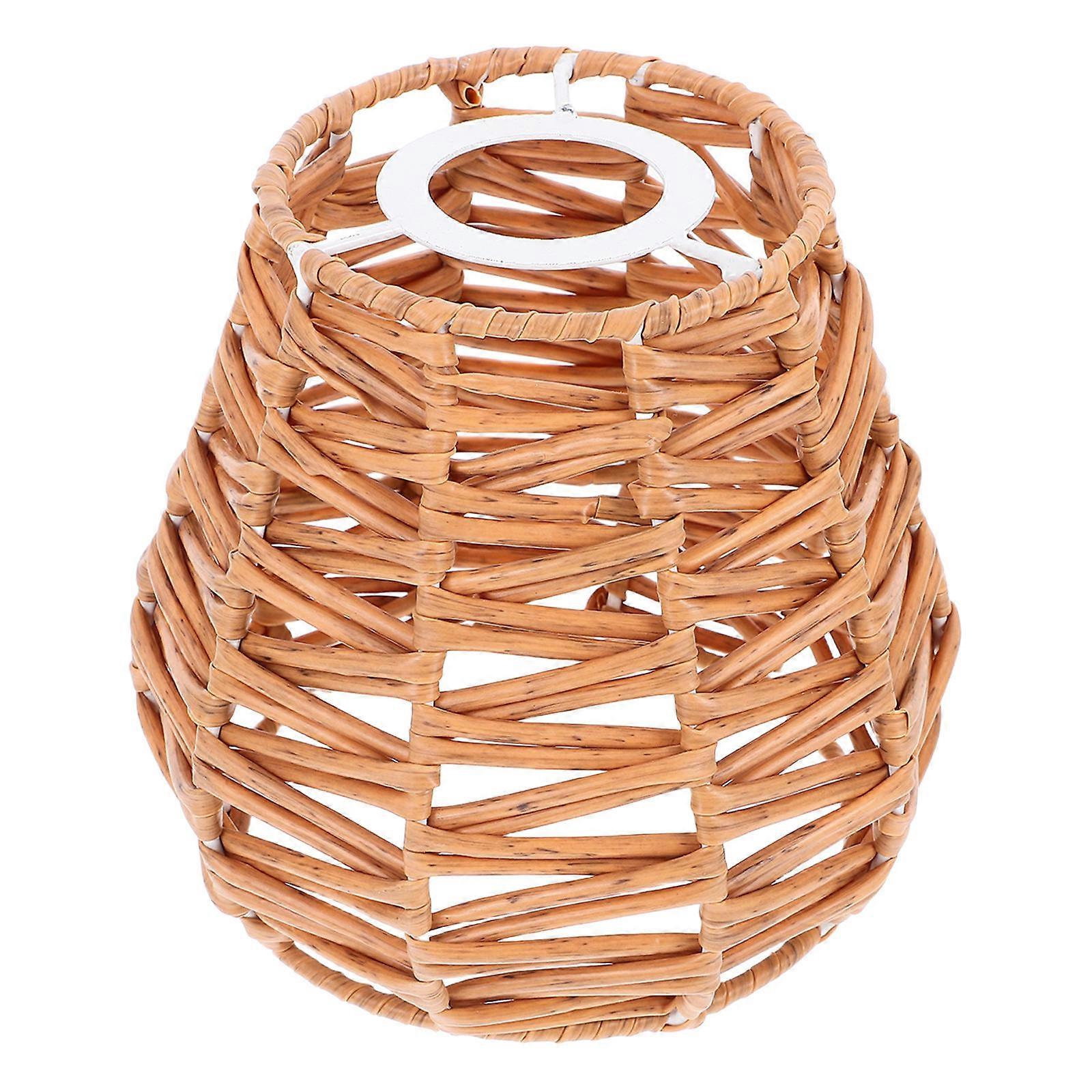 Woven Rattan Lamp Shade 3Pcs For Rustic Ceiling Light In Farmhouse Dining Room With Chocolate Diffusion