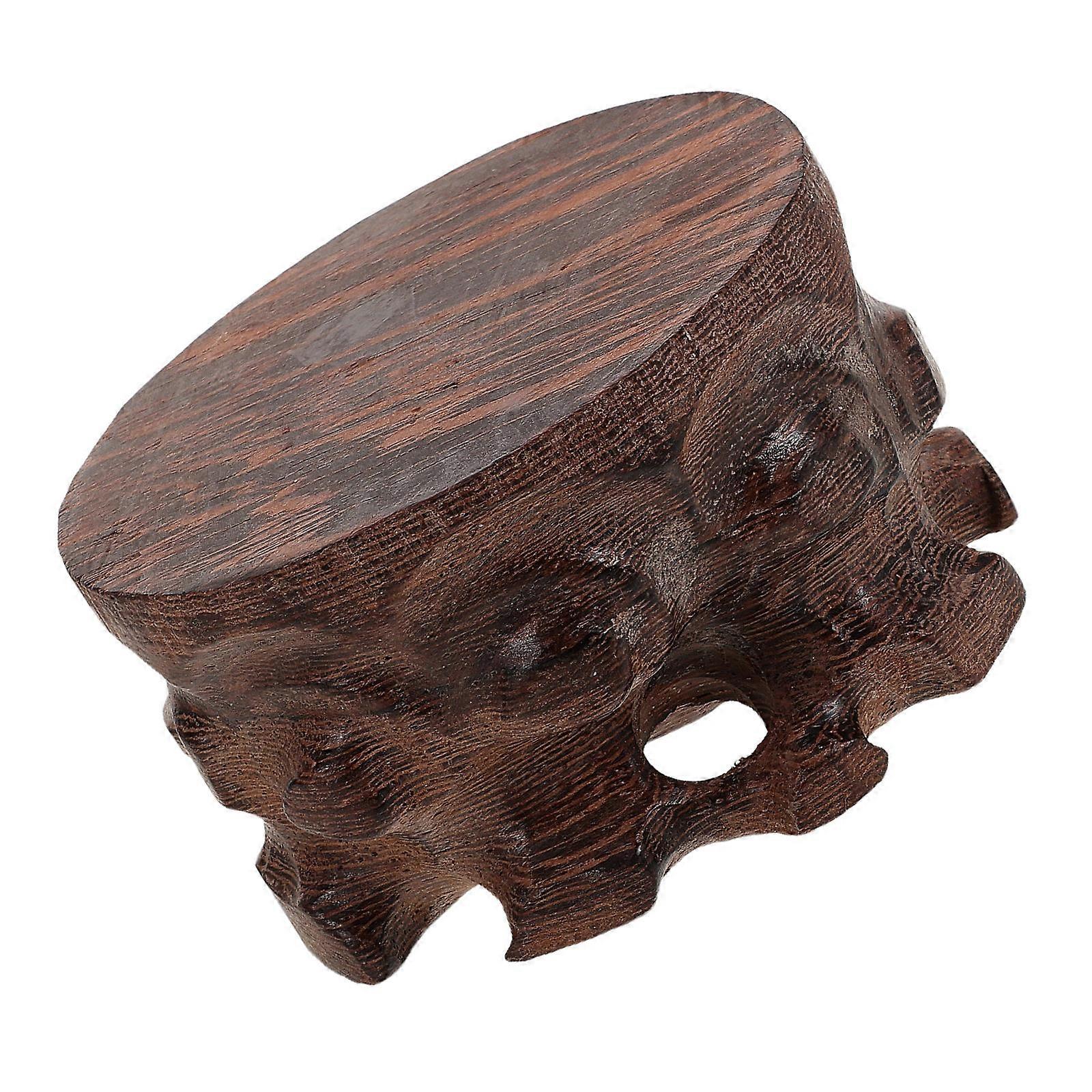 Wooden Pedestal Stand For Vase Display Flower Pot Base And Bonsai Showcase 4Pcs In Vintage Style With Round Shape For Indoor Decor