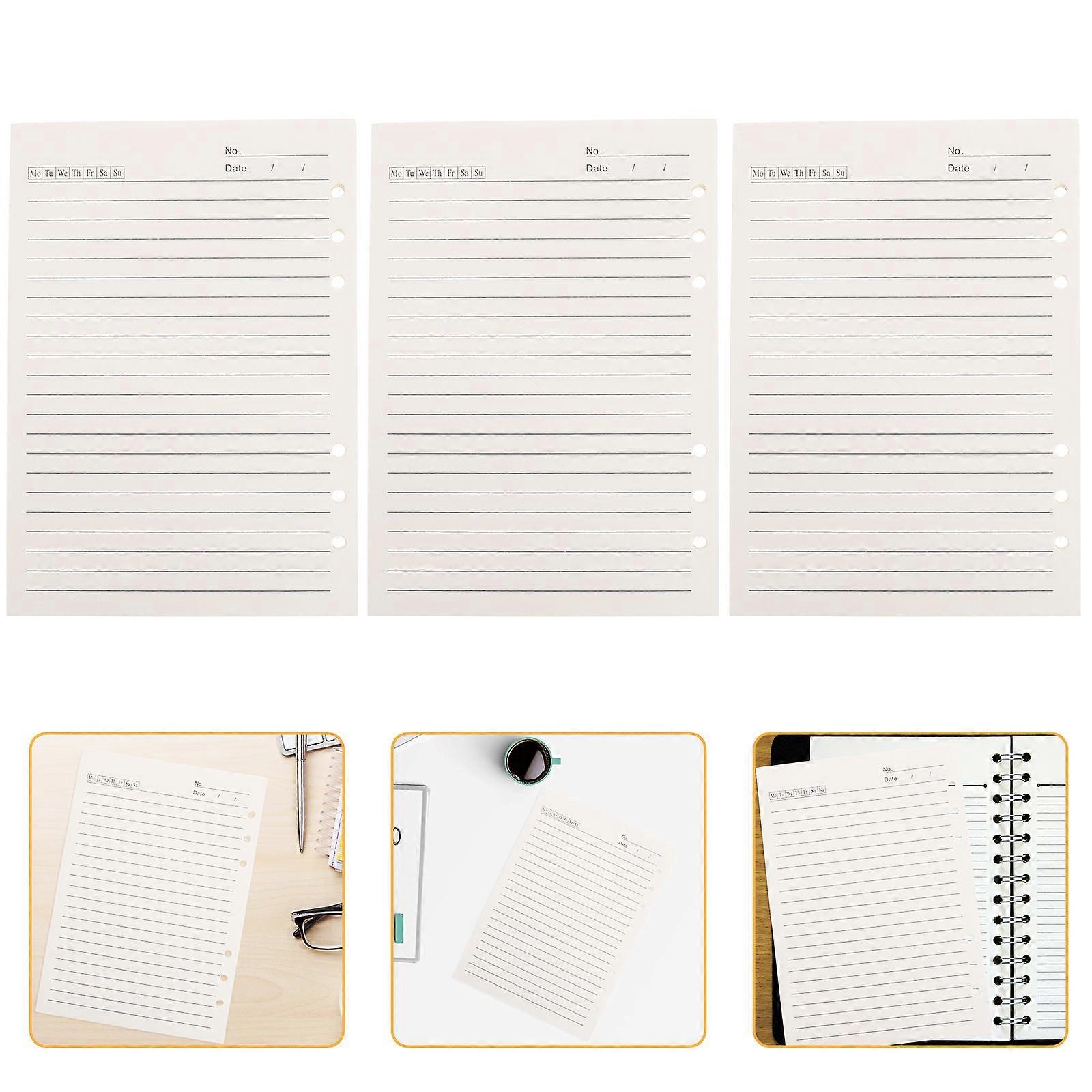 A5 Loose-Leaf Refill Paper 10 Pcs Perfect For Note-Taking Journaling And Drawing 8.25X5.50X0.20in White
