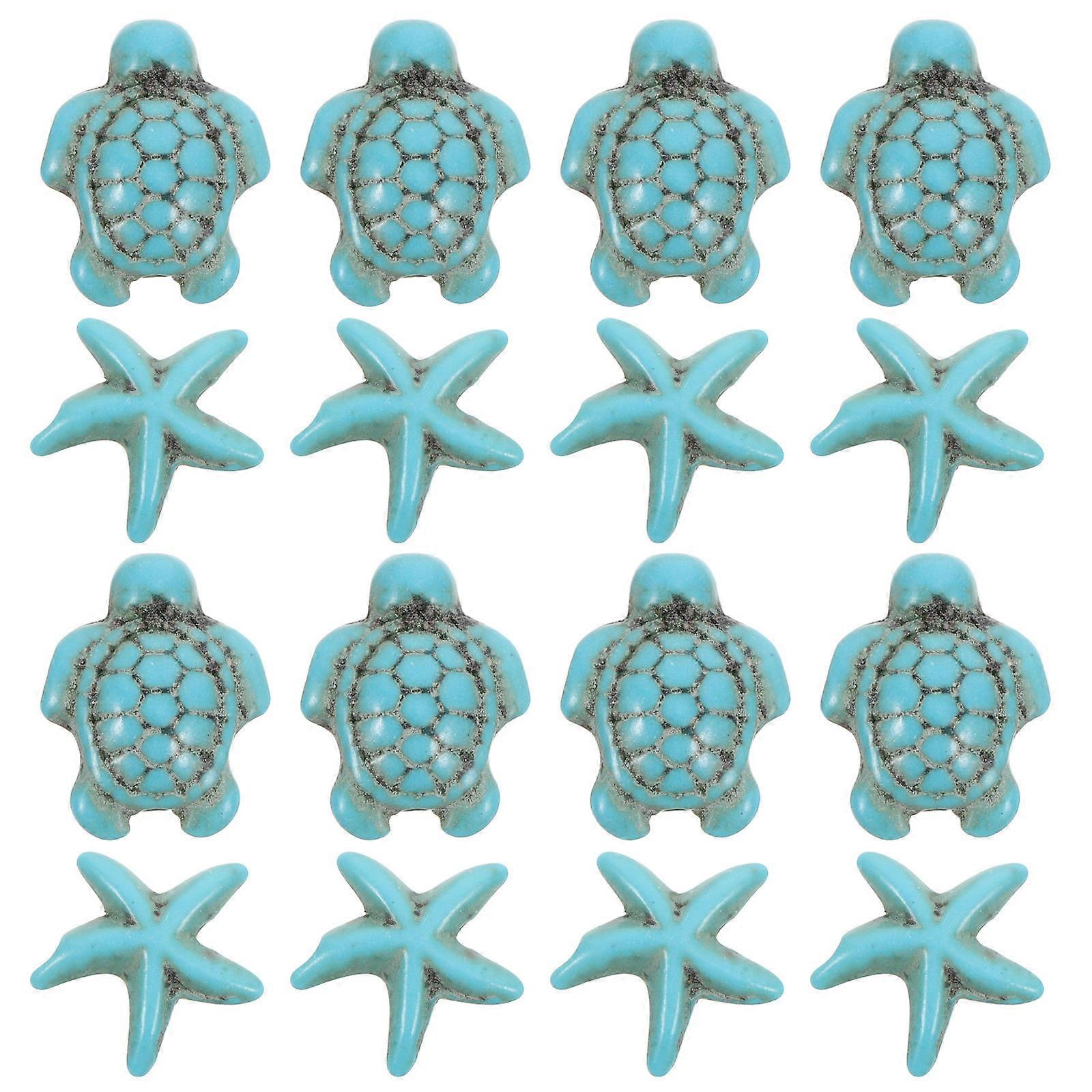 80Pcs Turquoise Turtle Charm Beads for Crafting Bracelets and Necklaces