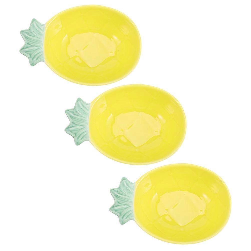 Sauce Dish Ceramic Small Bowl for Appetizer Serving 3Pcs Yellow