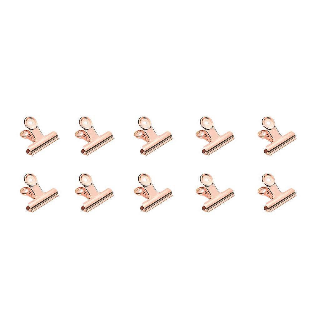 Heavy Duty Stainless Steel Clips For Workshop Use With Reliable Spring Mechanism In Golden Color 10Pcs