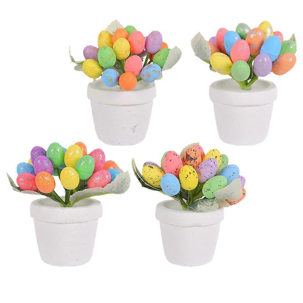 Easter Garden Decor Foam Easter Egg Bonsai Decoration 8Pcs Set for Party