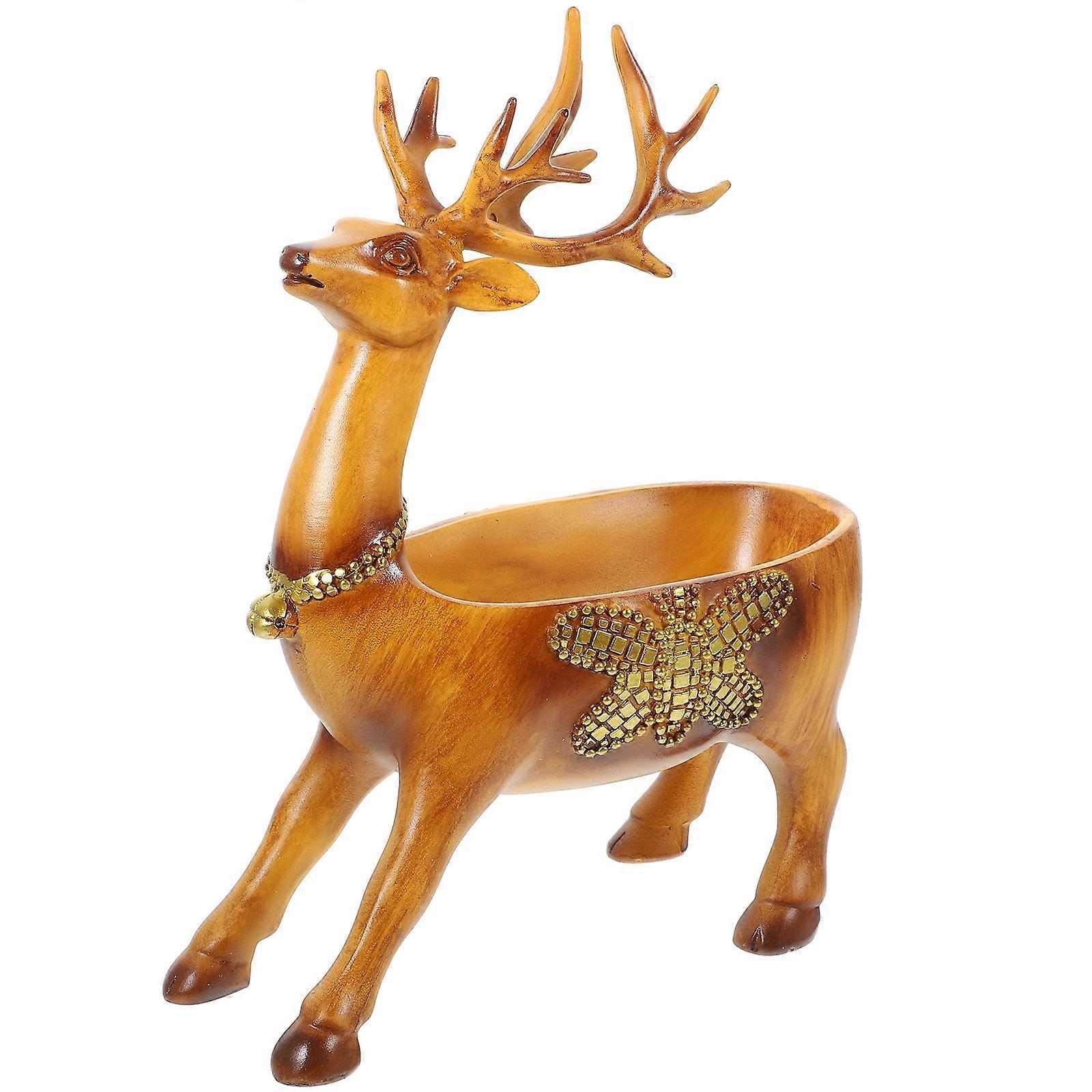 Deer Shaped Resin Storage Box for Desktop Organization 2Pcs