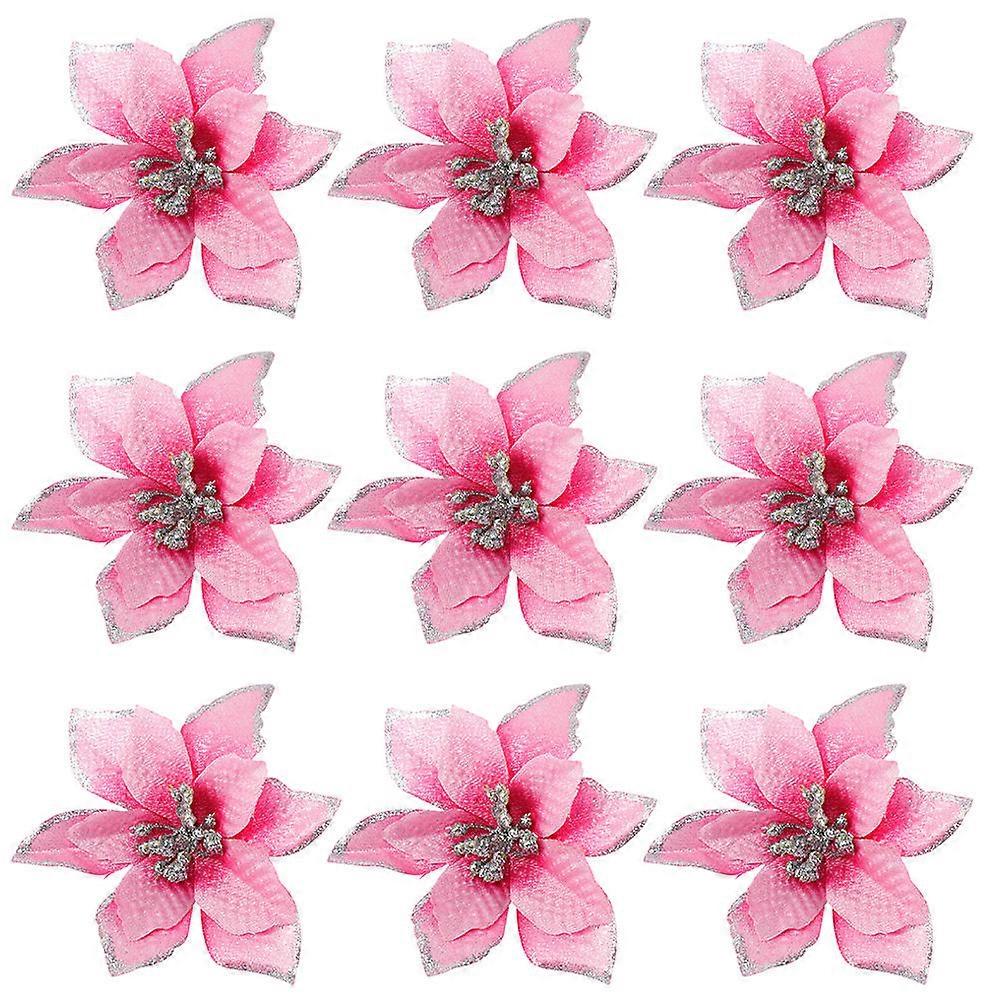 Christmas Tree Ornament Cloth Flower Decoration for 72Pcs Use