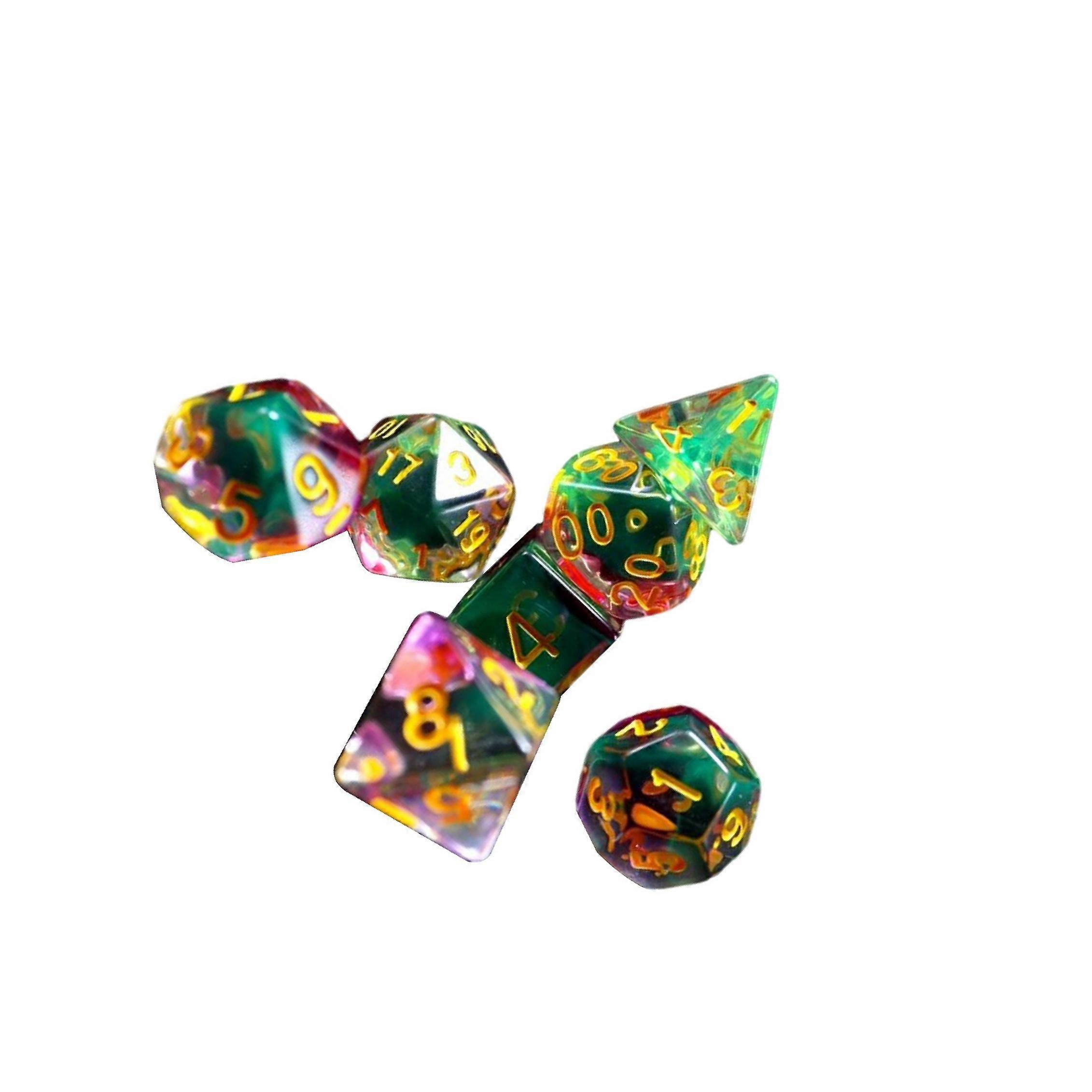 7 Pieces Acrylic Dices D4-d20 Polyhedral Dices Set for Board Game Card Games