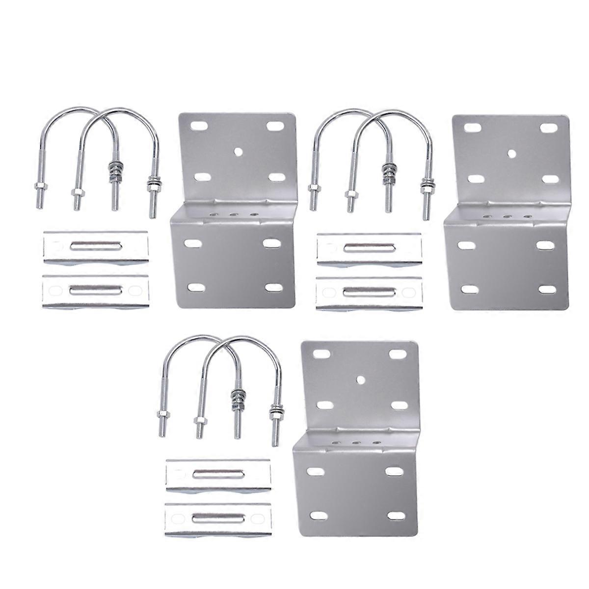 Antenna Pole Mount Bracket with Double U-Bolts Clamp V Jaw Bracket