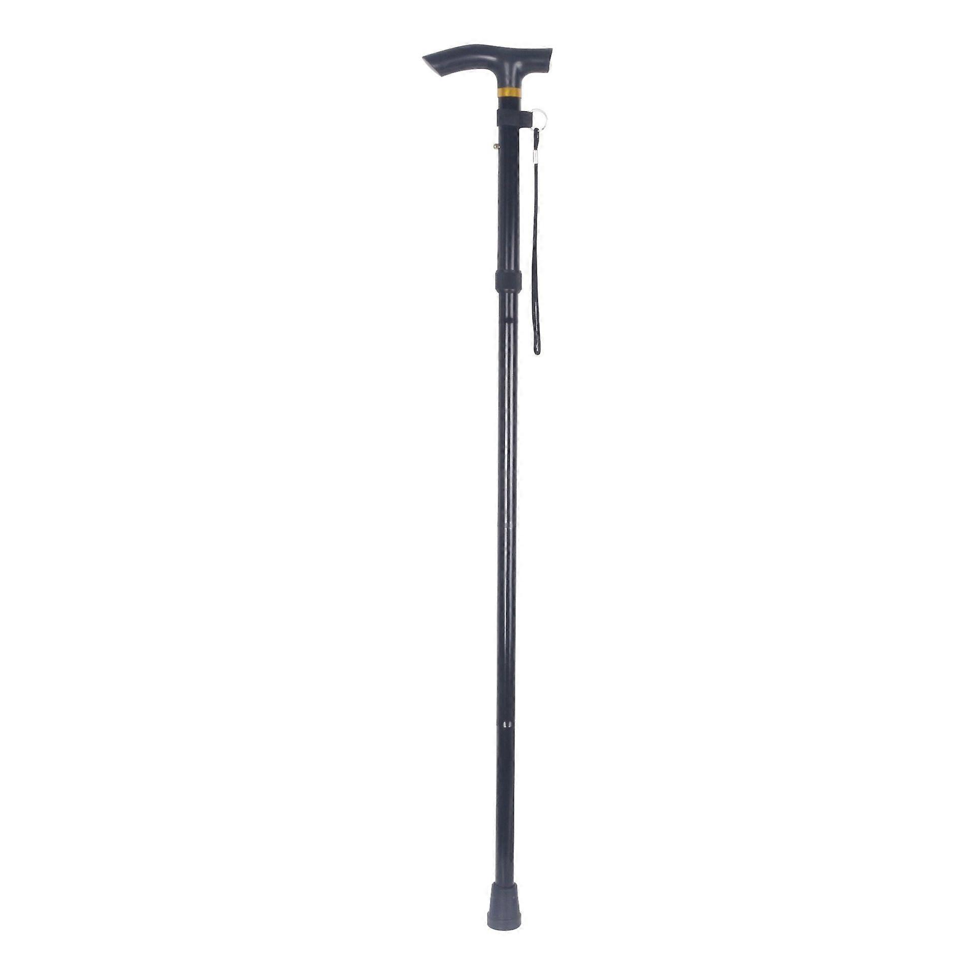 Folding Cane, 5 Level Adjustable Height Portable Lightweight Walking Stick Travel Poles with Wrist Strap and T-Handle for Elderly Disabled Men Women