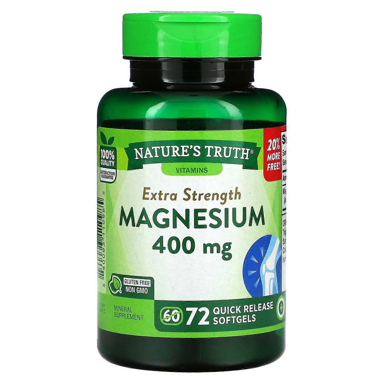 Nature's Truth, Extra Strength Magnesium, 400 mg, 72 Quick Release Softgels