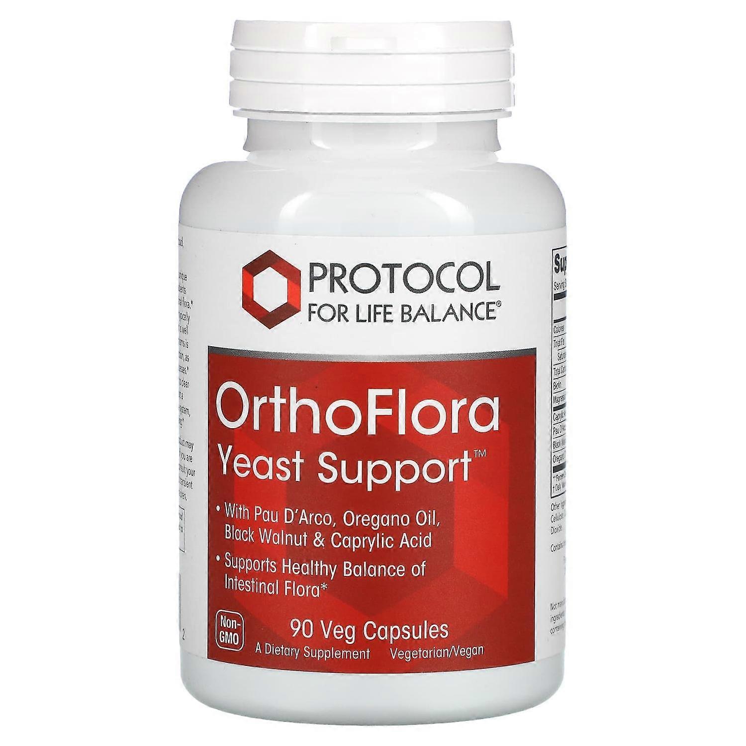 Protocol for Life Balance, OrthoFlora Yeast Support, 90 Veg Capsules