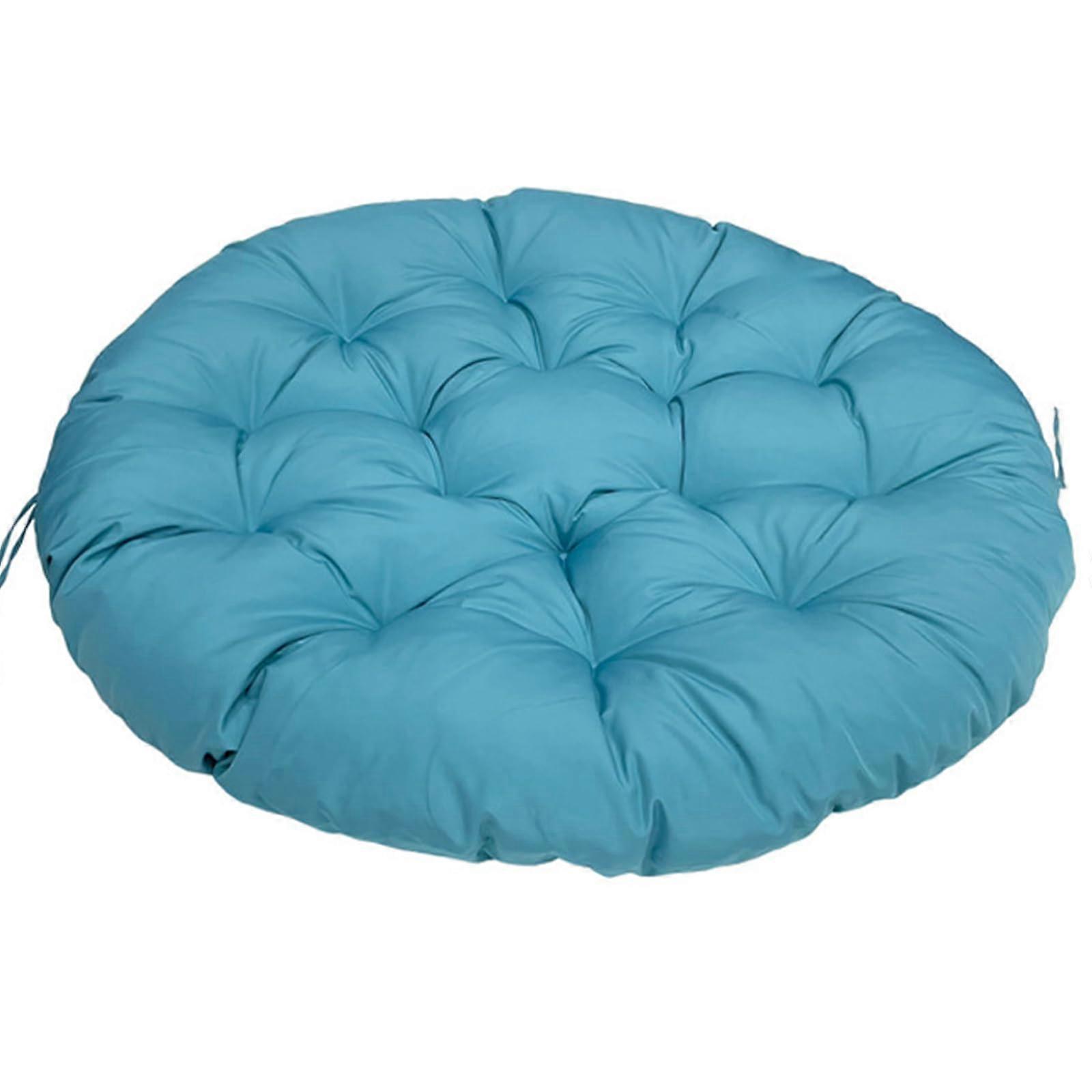Thick Round Chair Cushion 120cm - Removable Colorfast Odorless Swing Egg Hanging Cushion for Indoor Outdoor Use Blue