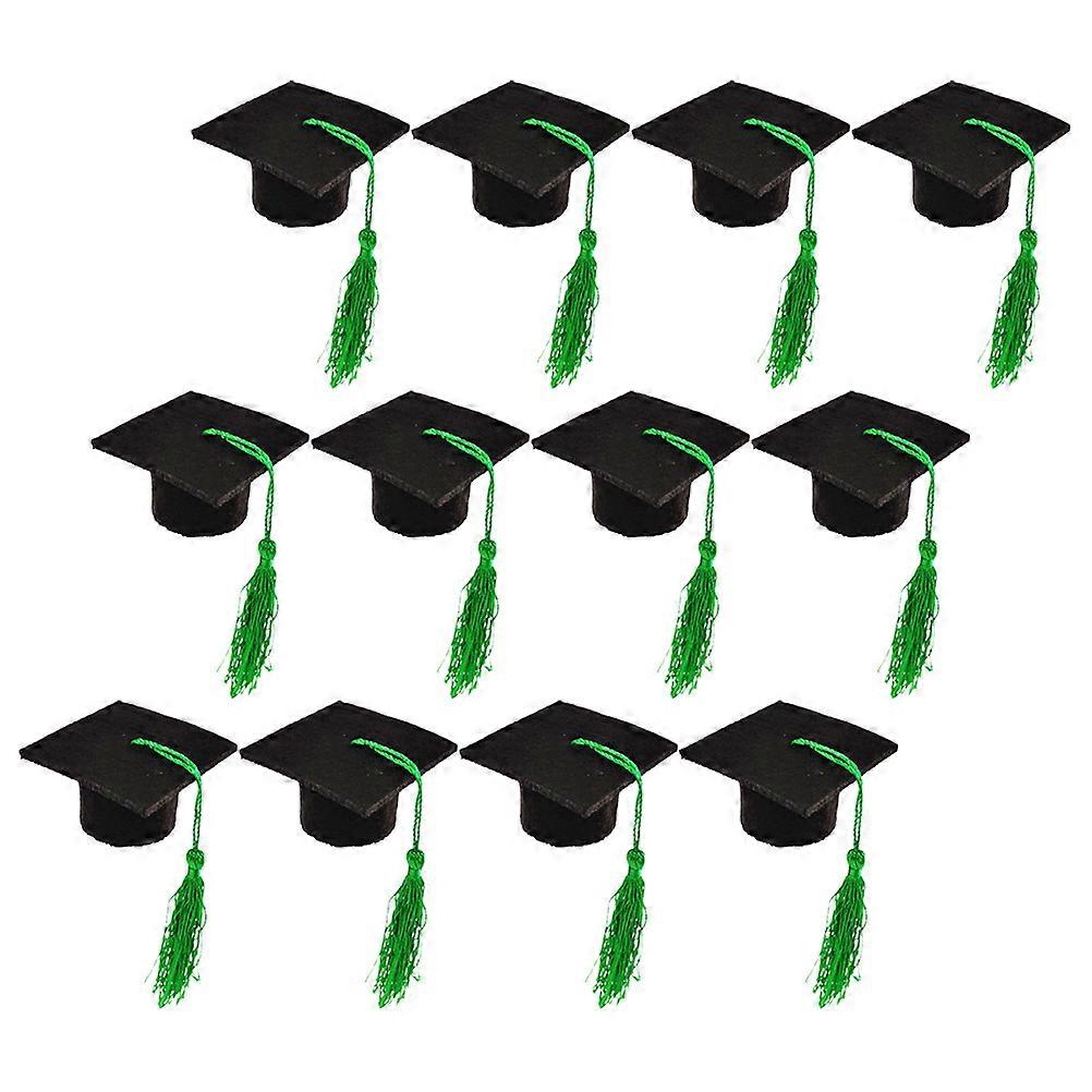 Green Mini Graduation Cap Covers for Decoration 60Pcs