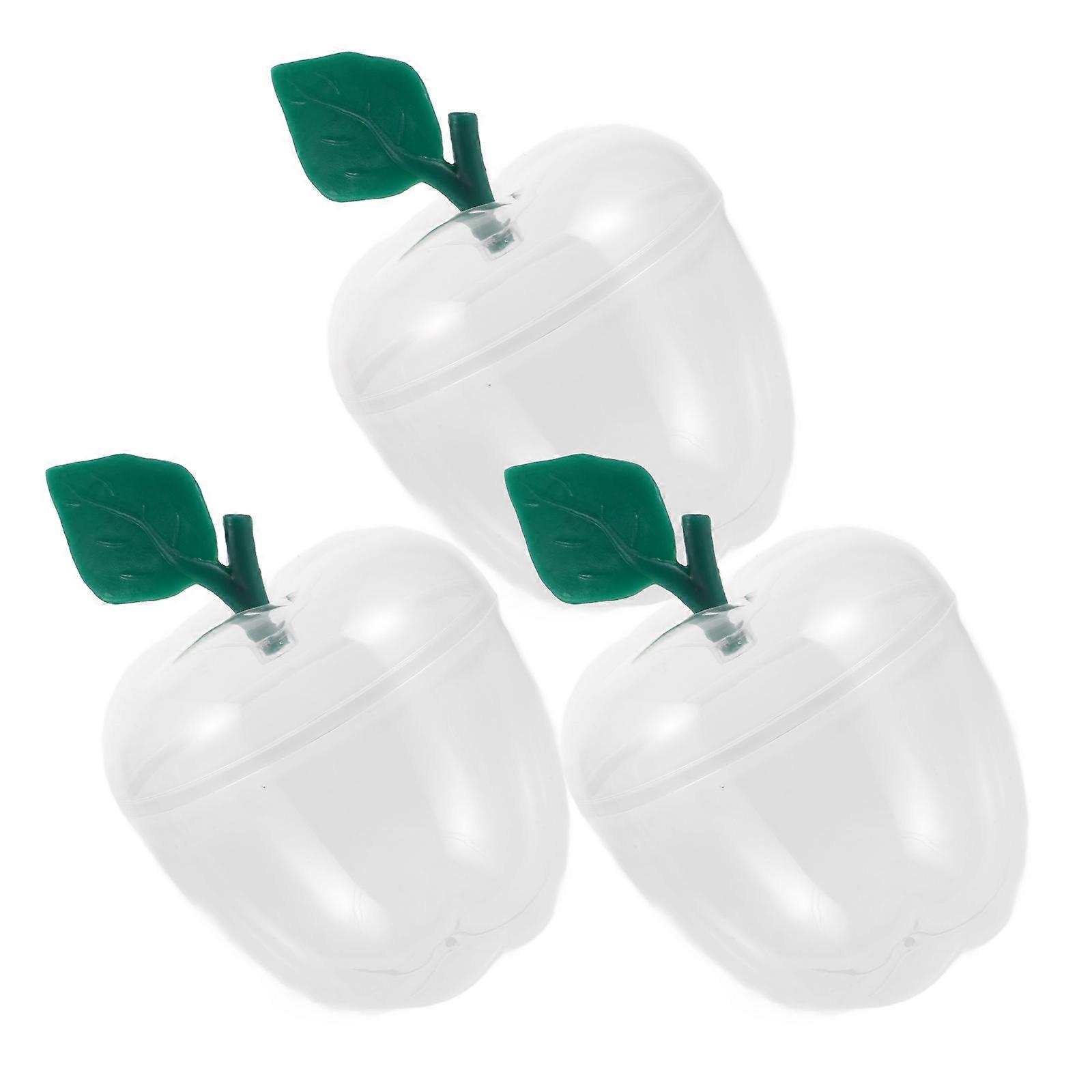 Plastic Xmas Apple Candy Jar with Lid for Sweet Storage 12Pcs